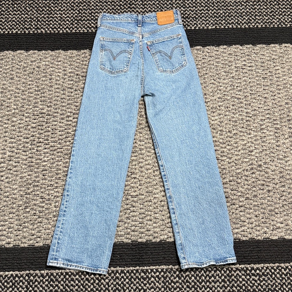Levi’s Ribcage Straight Ankle Women’s Sz 25 Classic BIG E Preppy Y2K Casual - Picture 2 of 11